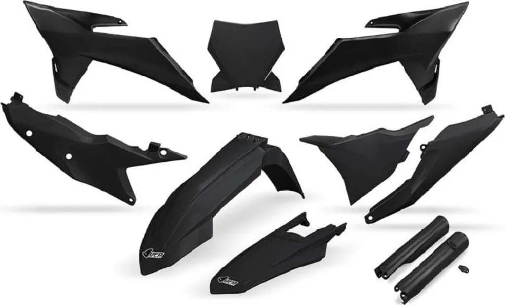 Kit plastique moto cross noir UFO pour rénovation et personnalisation
