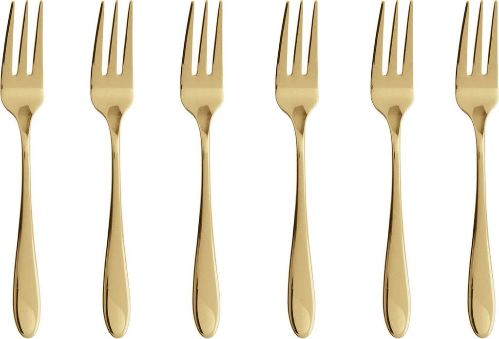 Sambonet Set 6 Kuchengabeln Edelstahl/PVD Gold 52712GA5