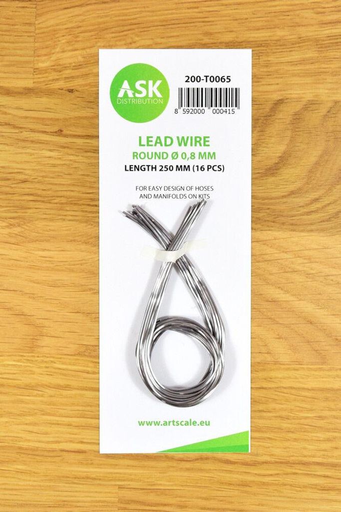 Art Scale Kit 200-T0065 - Lead Wire - Round Ø 0,8 mm x 250 mm (cca. 16 pcs) - Neu