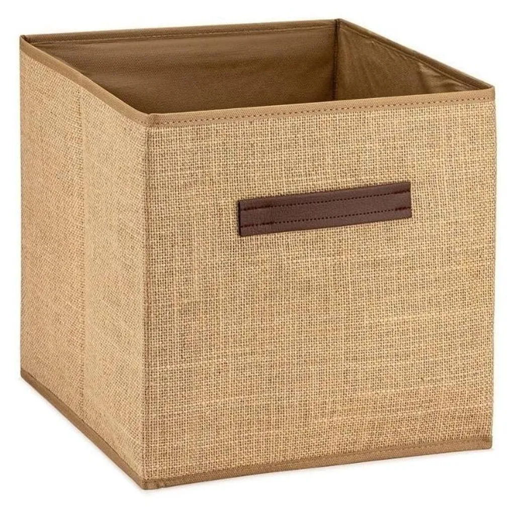 Boîte de rangement gain de place pliable en jute pour maison rangée