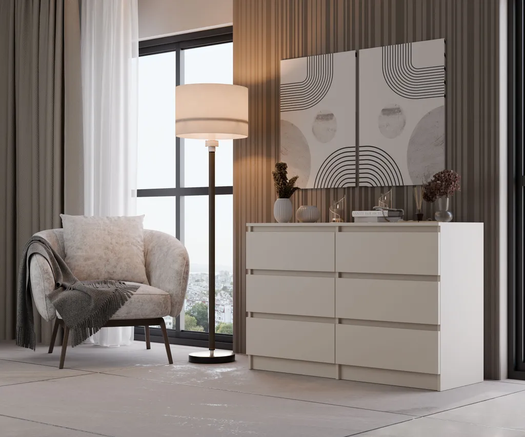 Commode de rangement TAAVI cachemire pour optimiser l'espace chambre