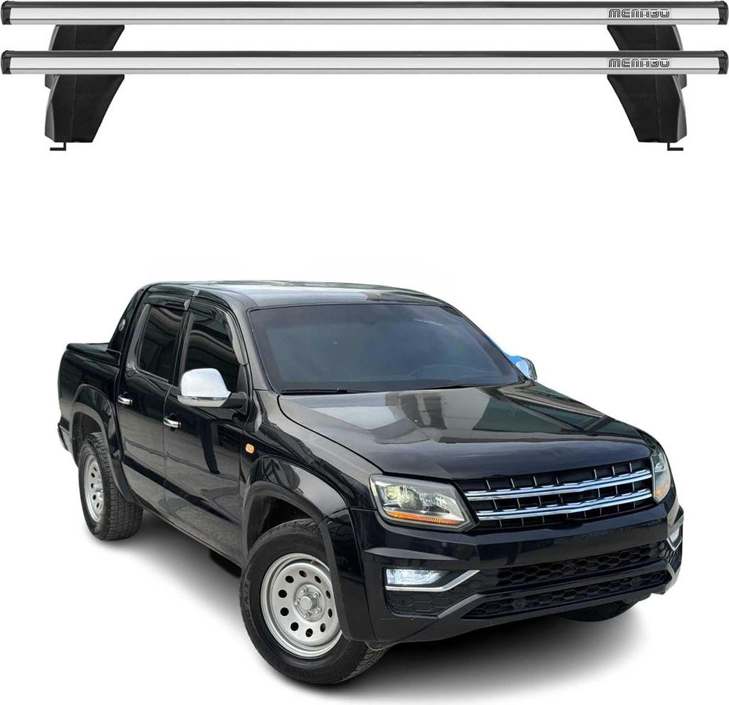 Menabo Dachträger Grundtäger für VW Amarok mk1 2010-2016 Pre-FL 75kg Alu Grau 2x