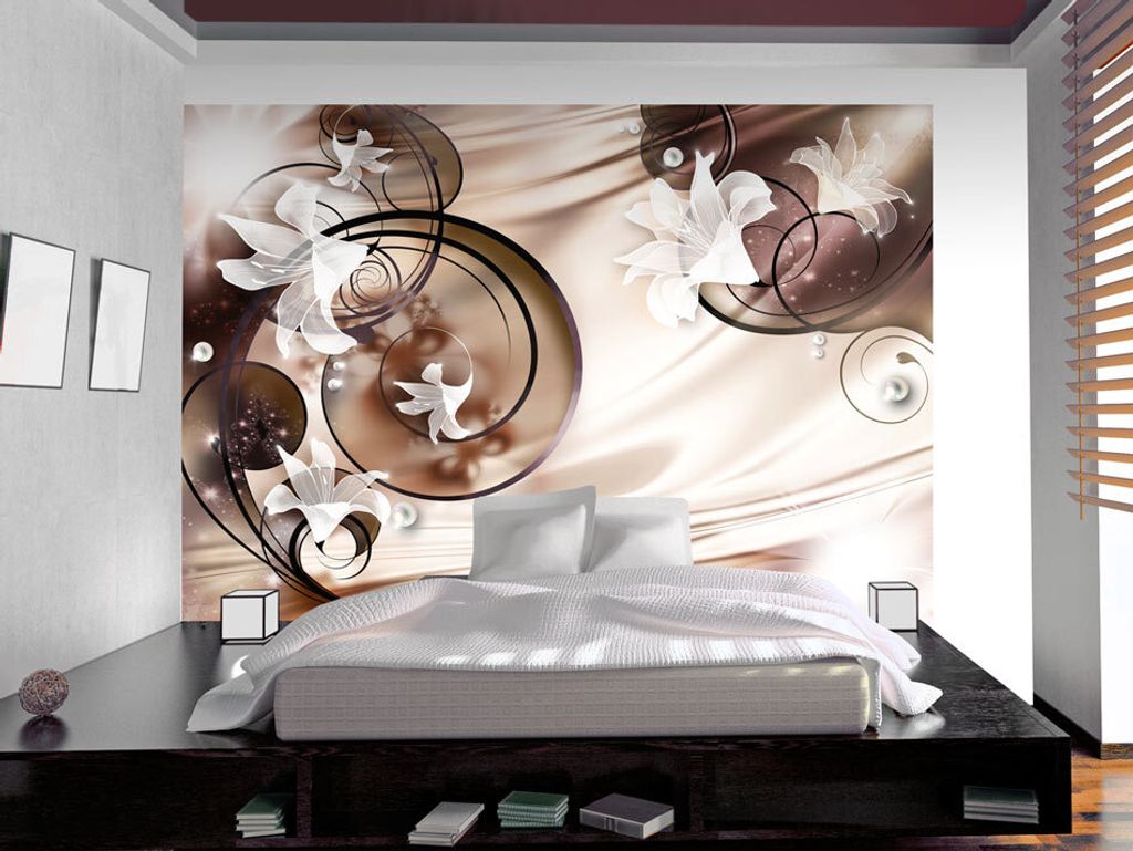 Vlies Fototapete 350x256 cm Tapeten Wandtapete XXL Abstrakt Blumen Lilien a-A-0050-a-b