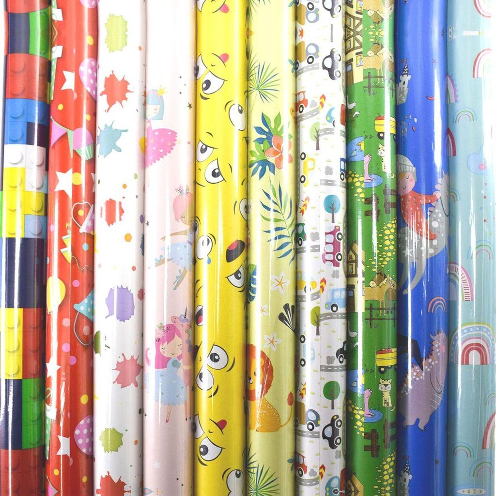 Kindergeschenkpapier 10 Rollen 200x70 cm Motive für Produktbild 