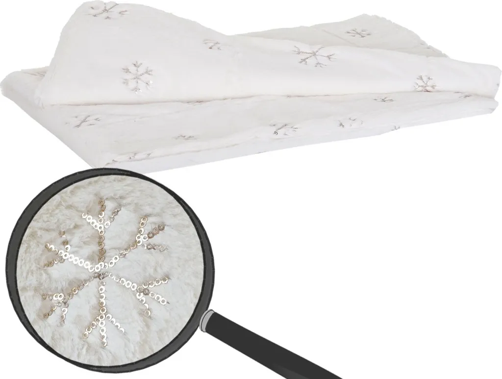 Coperta Neve 150x120cm in Microfibra e Paillettes | Qualità Superiore