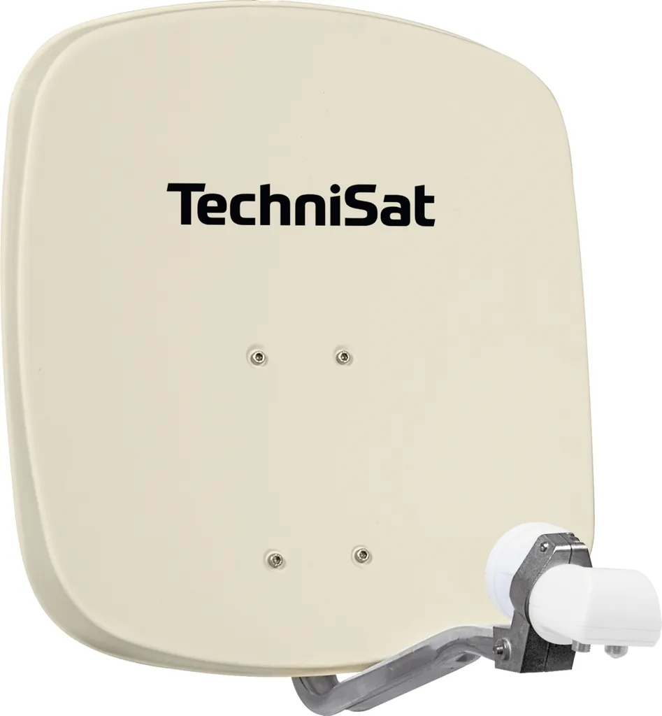 TechniSat DigiDish 45 Twin beige en aluminium avec support mural complet
