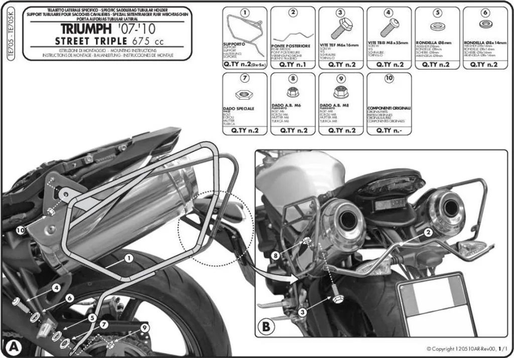 Telaietti laterali Easylock GIVI TE705