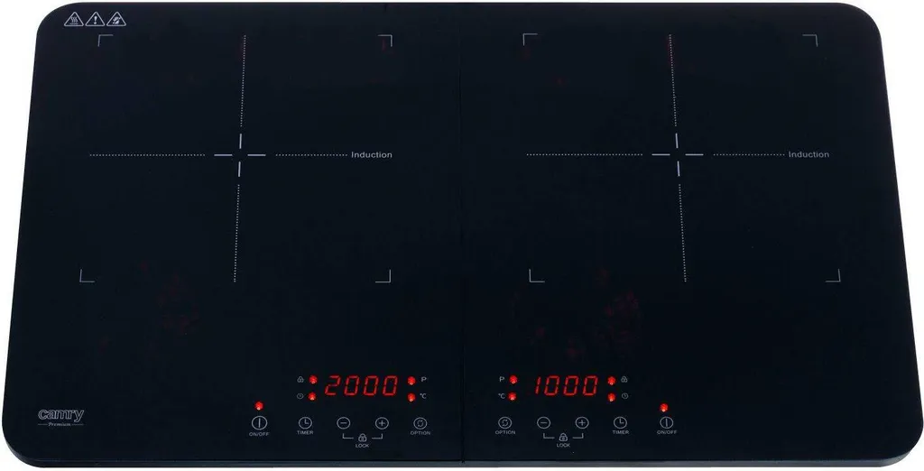 Table induction double zone Camry CR 6514 noire 60cm vitrocéramique