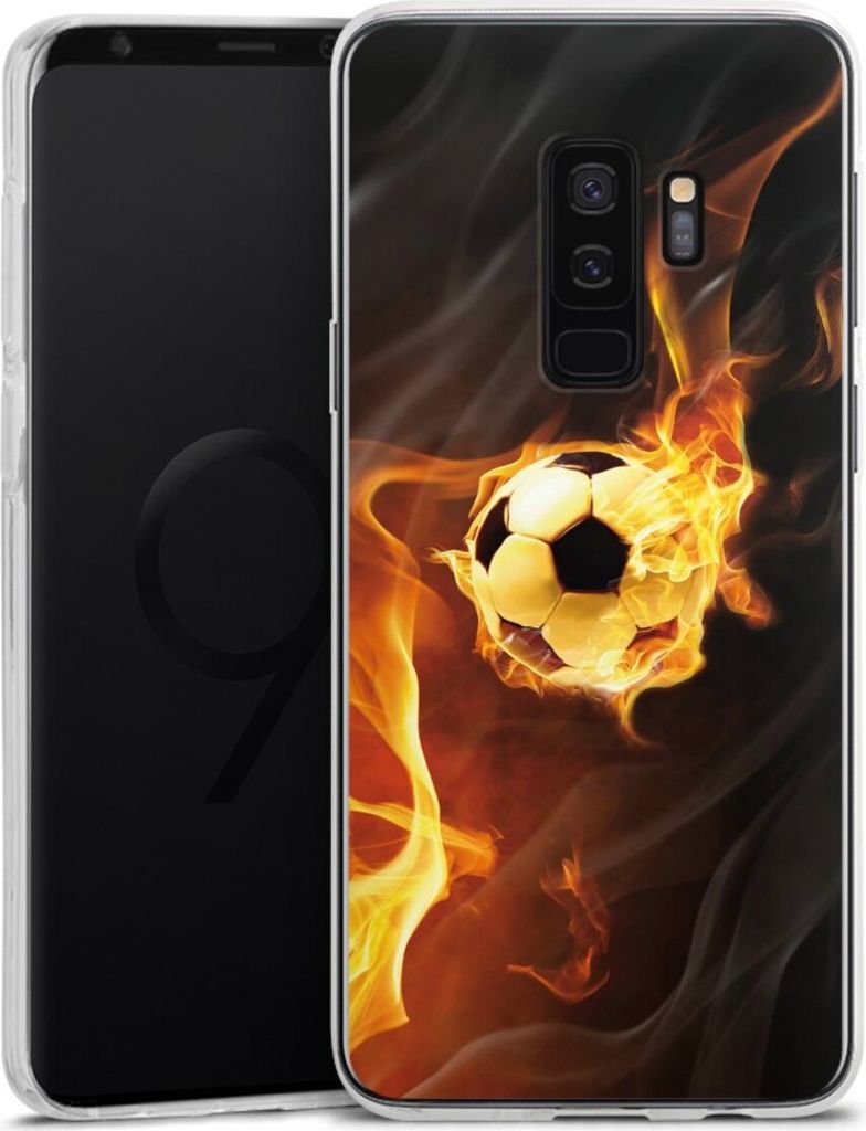 DeinDesign Handyhülle für Samsung Galaxy S9 Plus Duos Silikon Hülle Case Smartphone Schutzhülle Ball Feuer Fußball