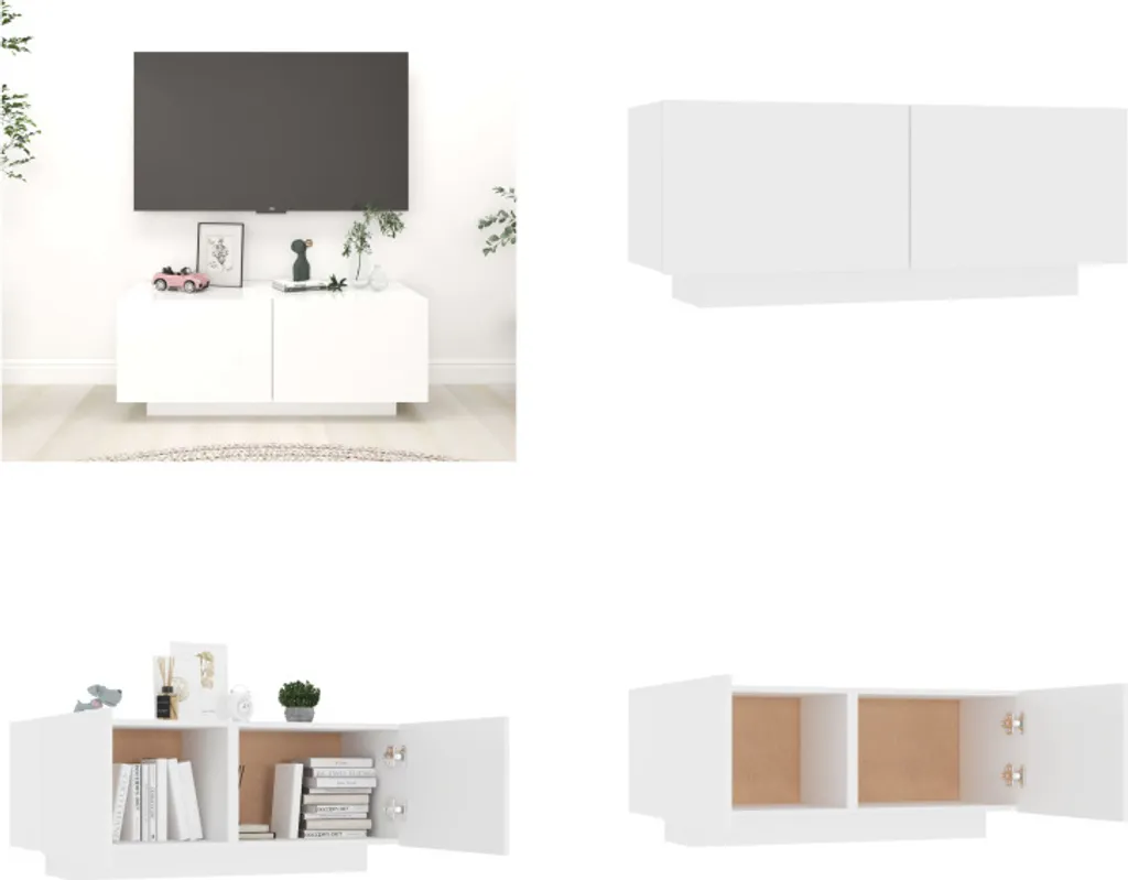 Porta TV Bianco vidaXL 100x35x40 cm | Mobile Moderno in Legno Bianco