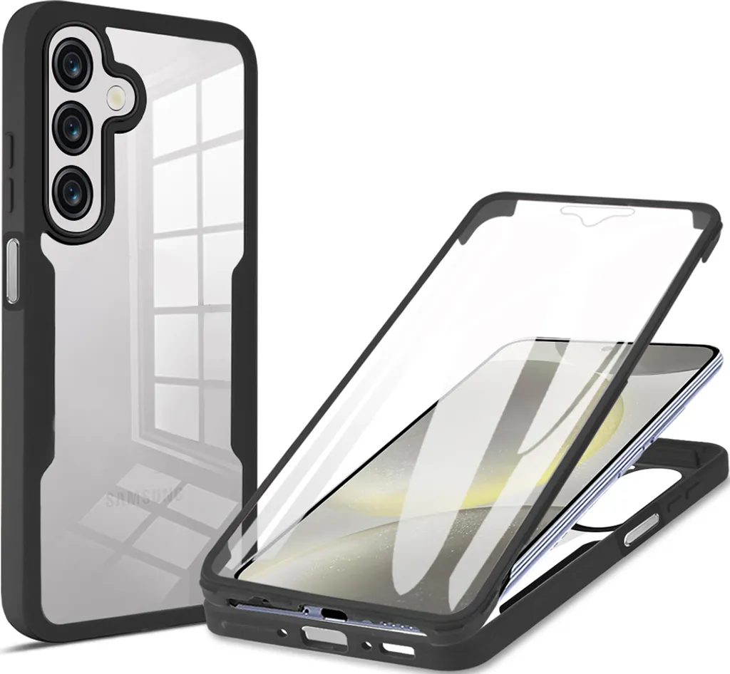 Cover 360° Samsung A26: Protezione Militare e Vetro Integrato Nero