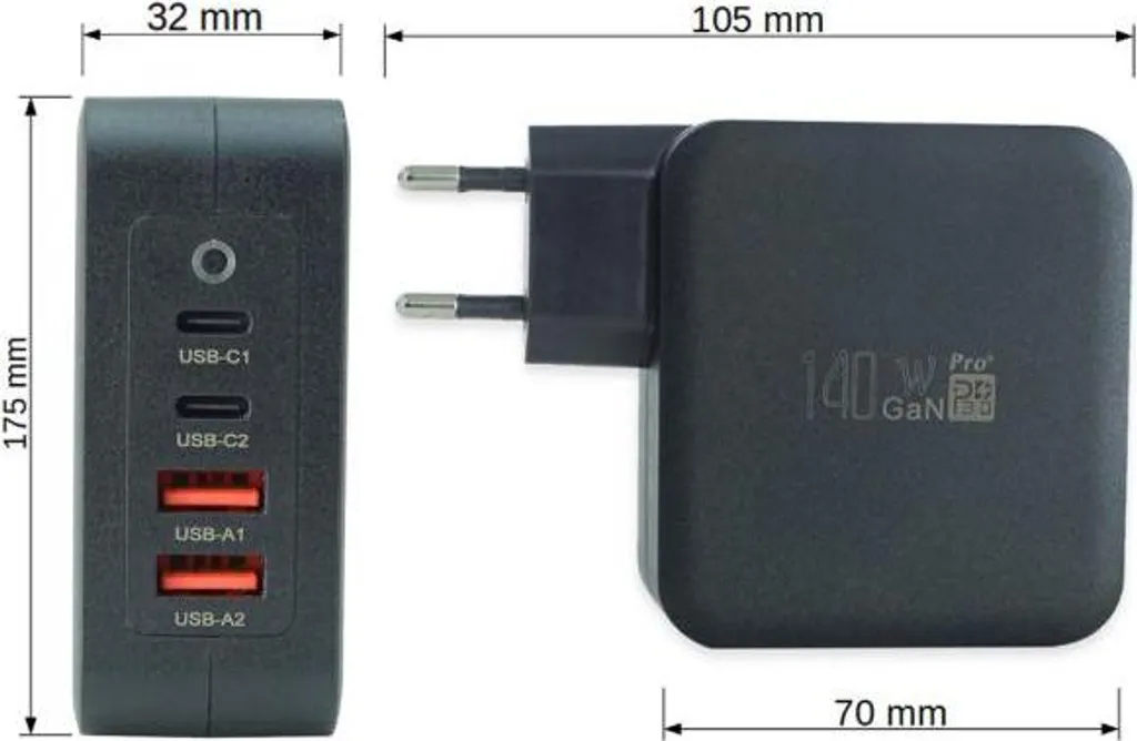 Station de charge rapide GaN 140W keepdrum pour ordinateur et smartphone - 8