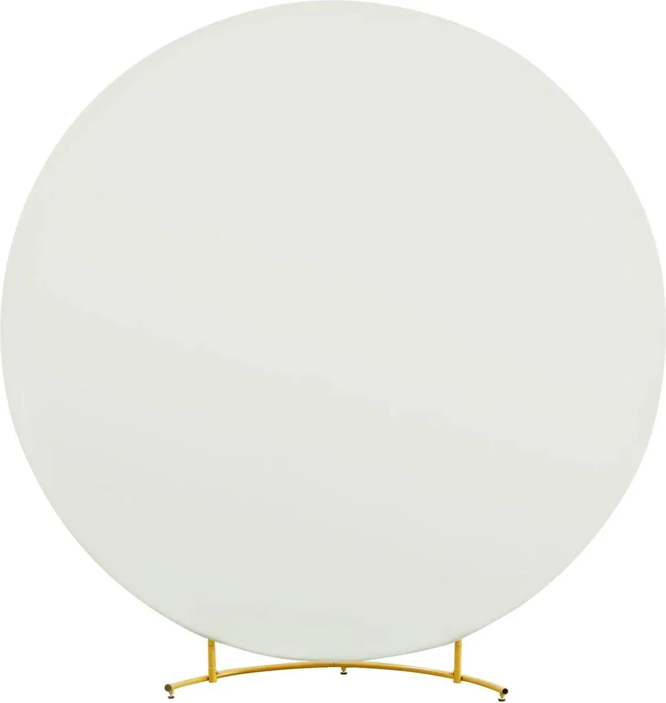 Fond de Scène Arc de Cercle Ø 183 cm en Tissu Blanc Ivoire pour Fête