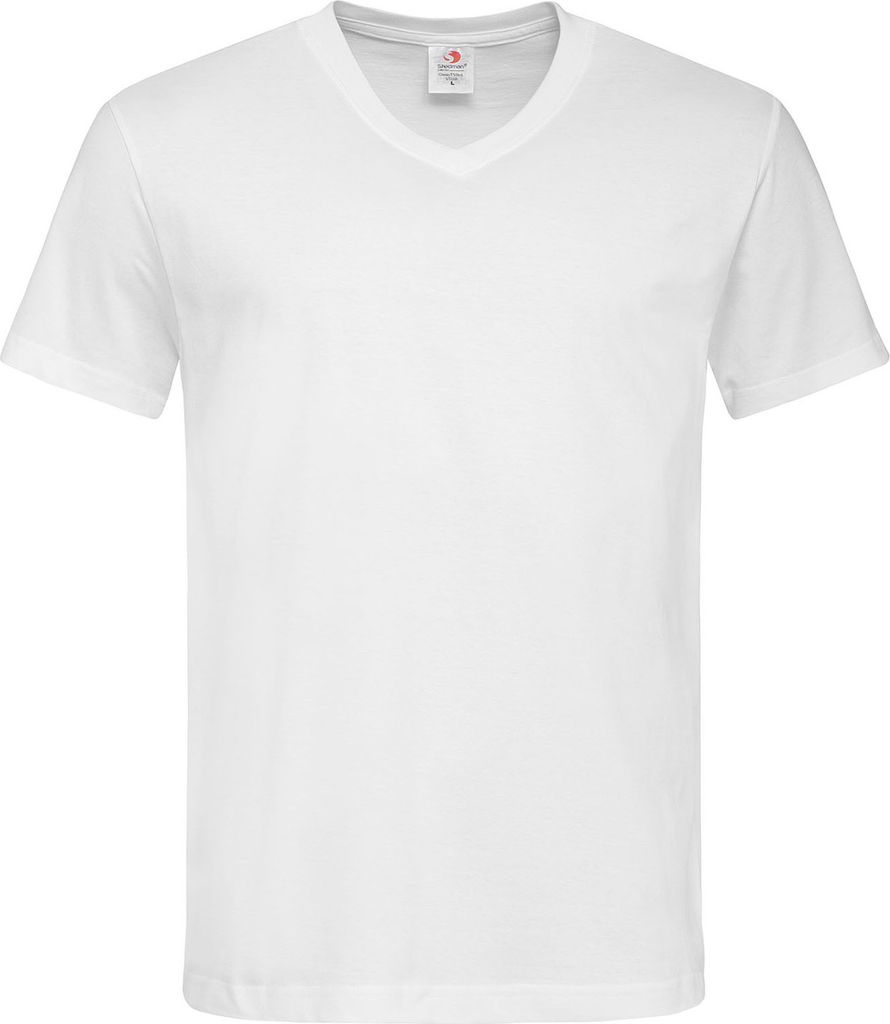 Stedman Herren T-Shirt mit V-Ausschnitt AB276 (2XL) (Weiß)
