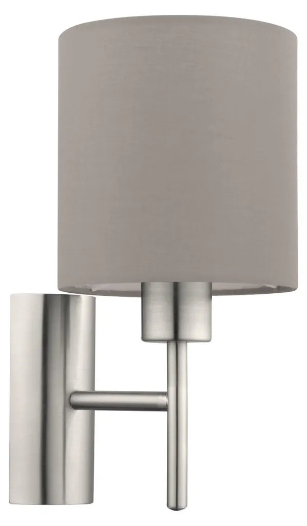 Luminaire mural Pasteri en tissu taupe avec interrupteur intégré Eglo
