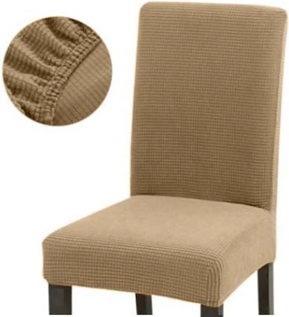 Fodera Sedia Jacquard Beige: Protezione Professionale Bi-Elasticizzata
