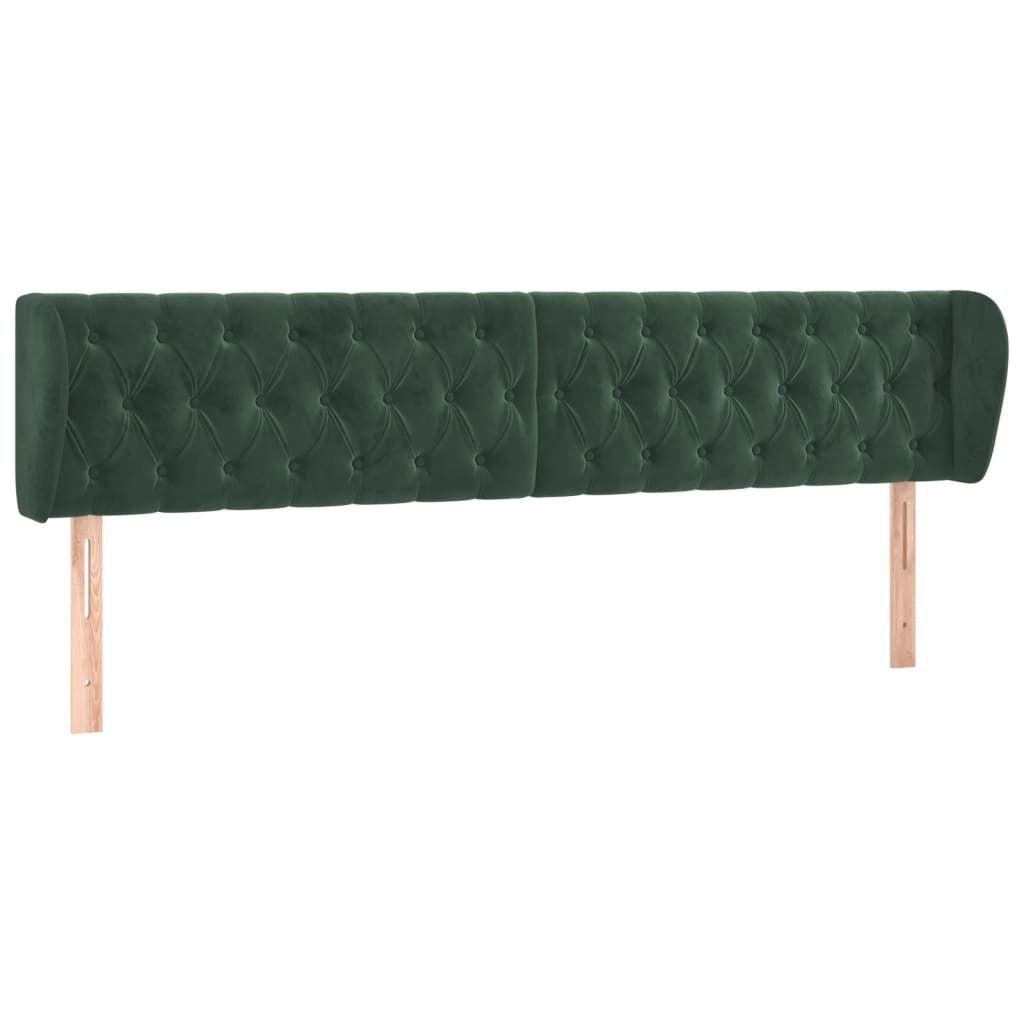 Kopfteil mit Ohren Dunkelgrün 183x23x78/88 cm Samt
