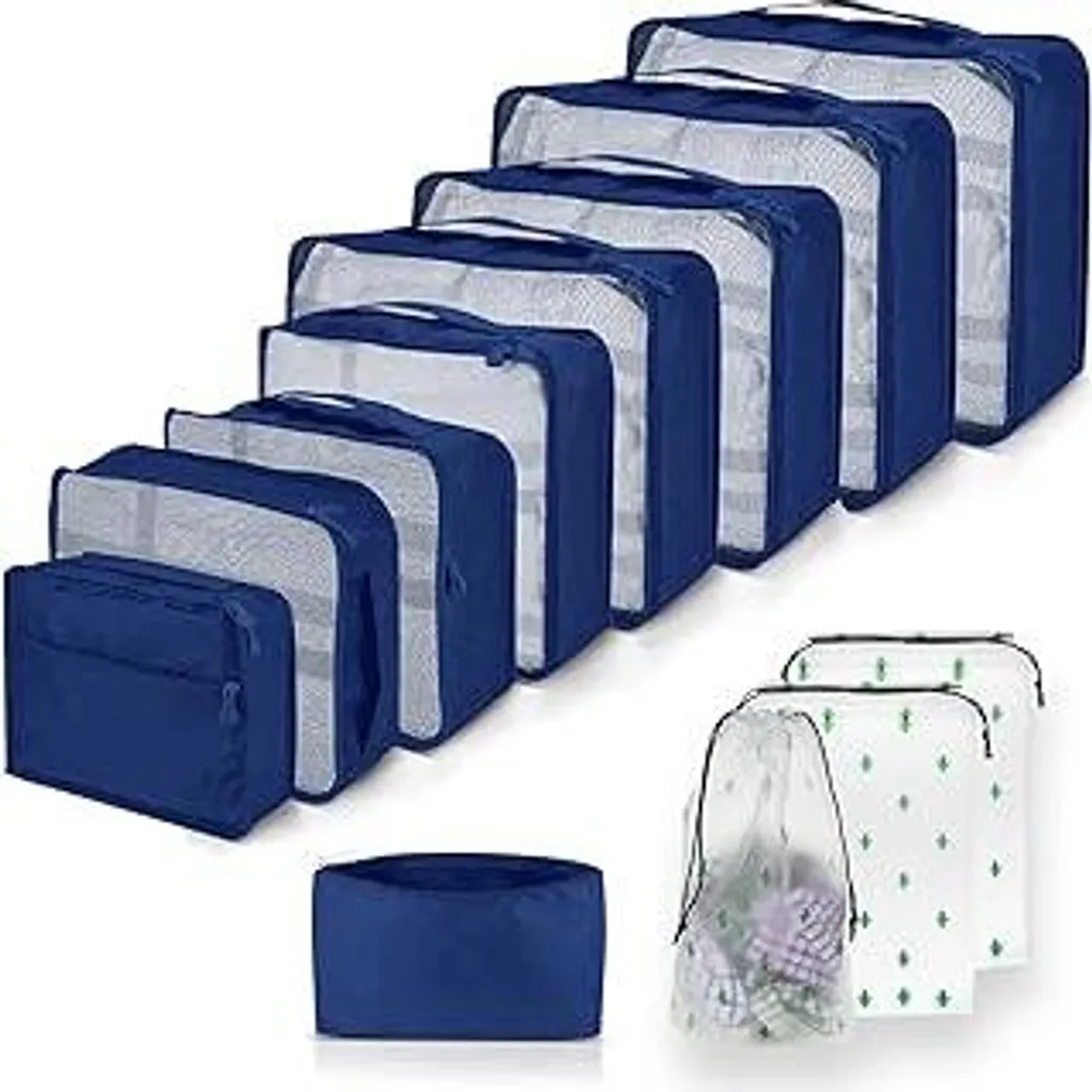 Organizer Valigia Professionale 12 pz | Packing Cubes Blu Navy