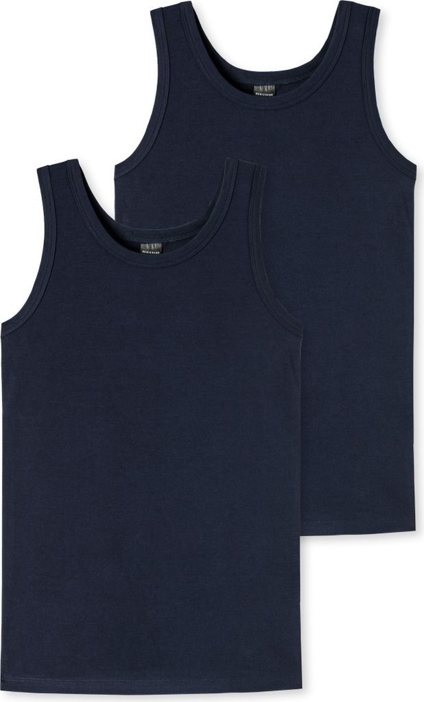 Schiesser 2er Pack Teens Boys 95/5 Organic Baumwolle Unterhemd / Tanktop Runder Halsausschnitt, Arm- und Halsausschnitt mit Einfass, Breite Träger...