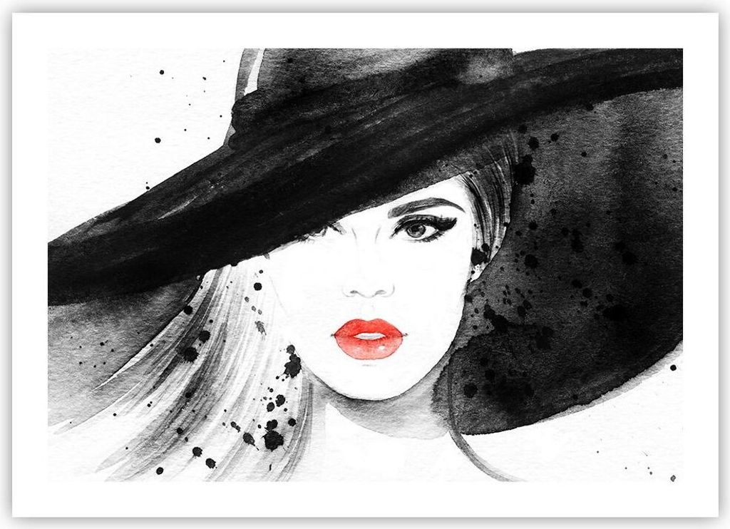 Poster - Poster ohne Rahmen - Frau Gesicht Lippen - 70x50 cm - Wand Bild - Wanddeko - Wandbilder - Kunstposter - Wandposter - Bilder - Kunstdruck -...