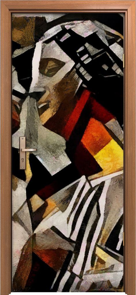 Türposter 80x200 cm Türaufkleber Türtapete Türfolie Klebefolie Alte Skulptur altgriechischen Kubismus