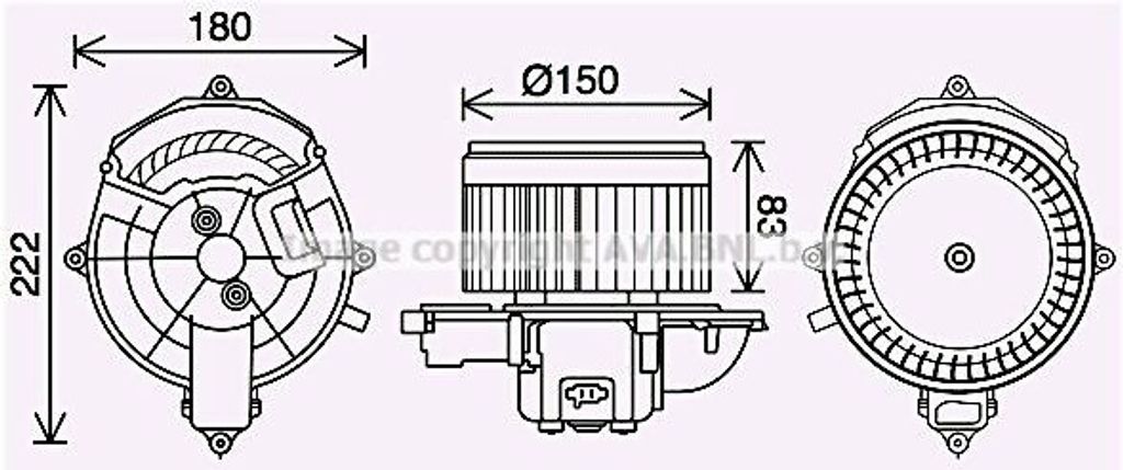 PRASCO Gebläsemotor Lüftermotor CN8310 Vorne passend für PEUGEOT PARTNER Tepee Kunststoff