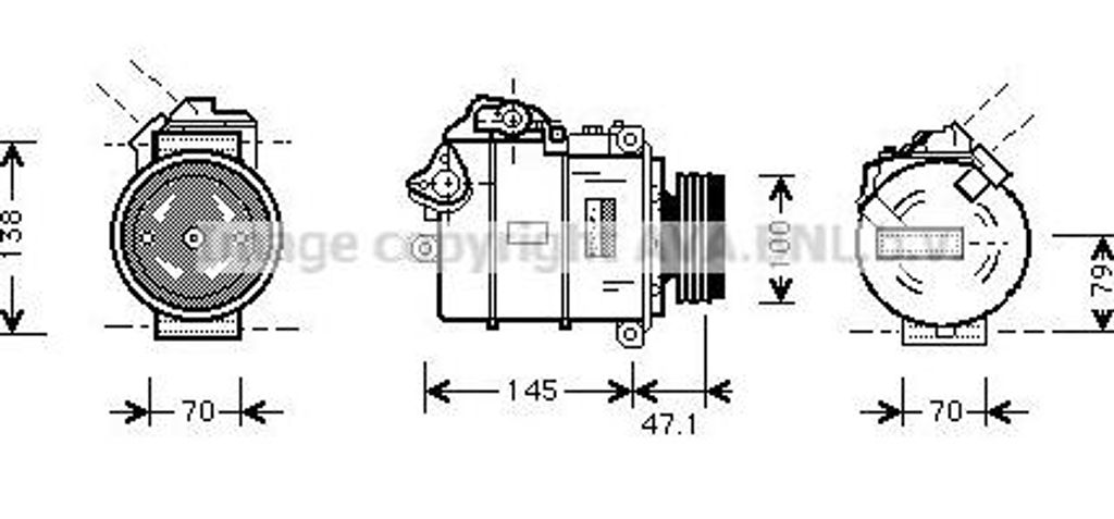 AVA BWAK306 Klimakompressor OE 64509174802 kompatibel mit 5er E60, 5er E61, 7er E65