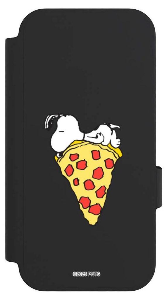 NIVOCASE Klapphülle für Google Pixel 10 Pro Handyhülle aus Kunst Leder NIVOflip schwarz Pizza Peanuts Snoopy