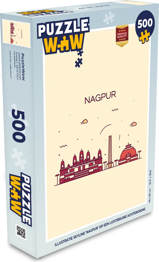 MuchoWow Puzzle 500 Teile Indien - Skyline - Nagpur - Denken - Spiel - Toy