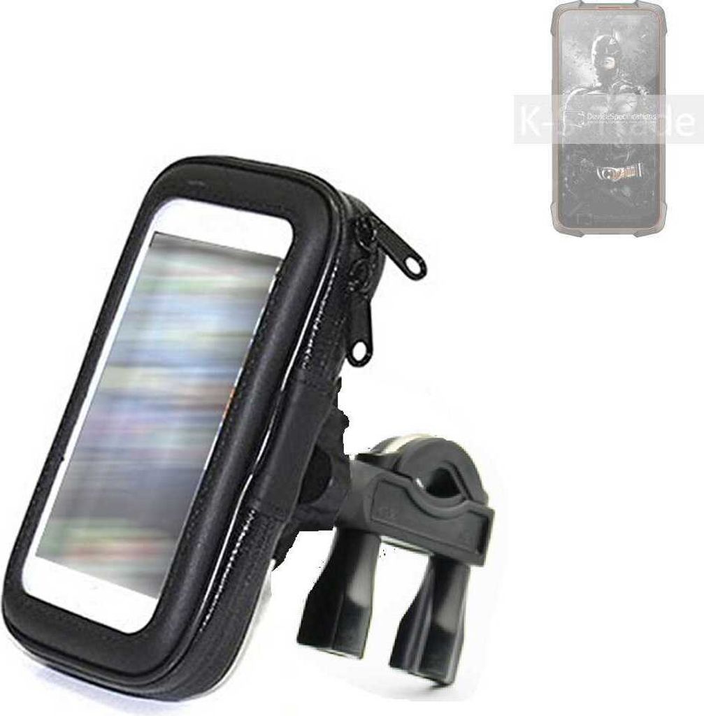K-S-Trade Fahrrad-Halterung kompatibel mit Cubot KingKong 5 Pro Handy-Halterung Halter Lenkstange Fahrradhalterung Motorrad Bike Mount Wasserabweisend