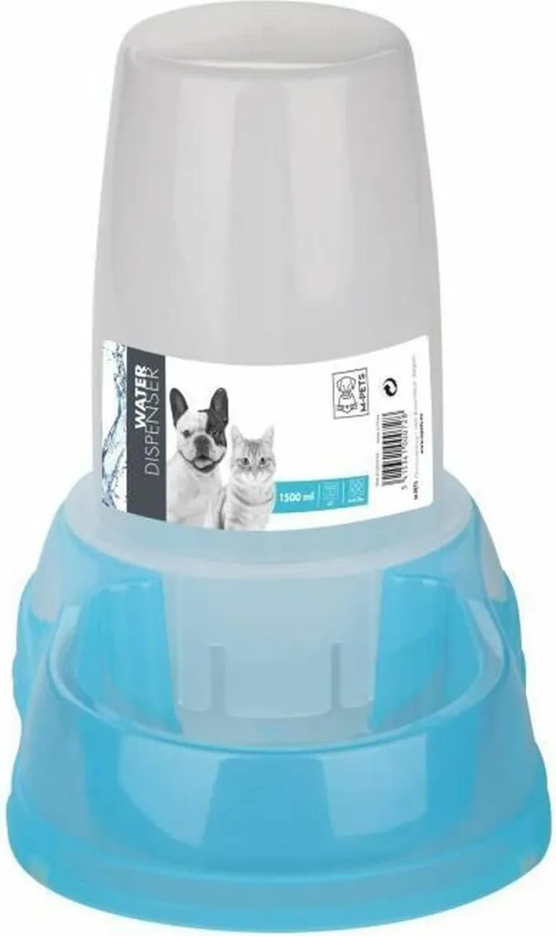 Distributore d'Acqua MPETS 1,5L Blu/Nero | Fontana Automatica Cani Gatti