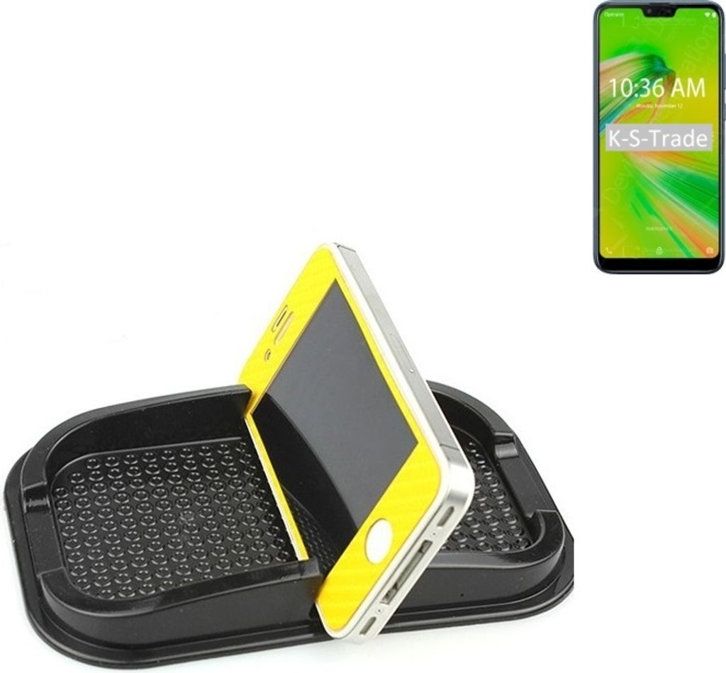K-S-Trade Auto Anti Rutsch Matte Smartphone-Halter kompatibel mit Asus ZenFone Max Plus (M2) Haft Pad Armaturenbrett Handy-Halterung Silikon