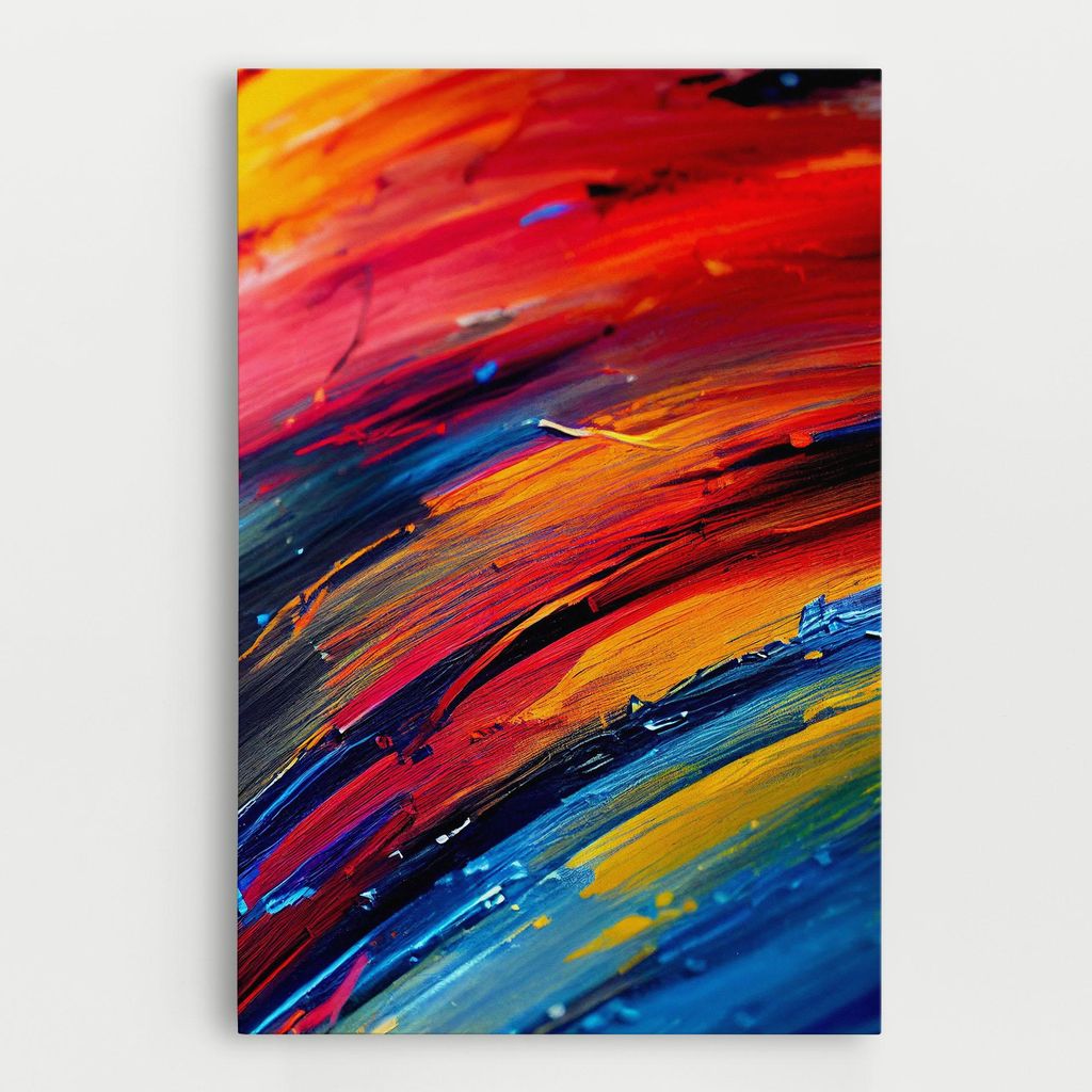 ARTHUB Leinwandbild 80x120 cm, Horizontal Color Shot | Wohnzimmerdekoration, Hängende Bilder, Wanddekoration, Heimdekoration, Abstrakte, Lebendi...
