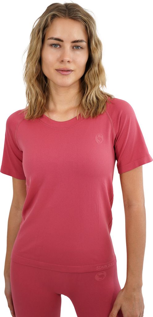 STARK SOUL Damen Sportshirt Kurzarm -RACER- Sport T-Shirts, Seamless – Holly Berry - Gr.: XS/S