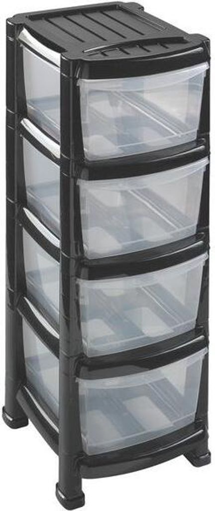 HEIDRUN Scaffale con 4 cassetti nero Immagine del prodotto 