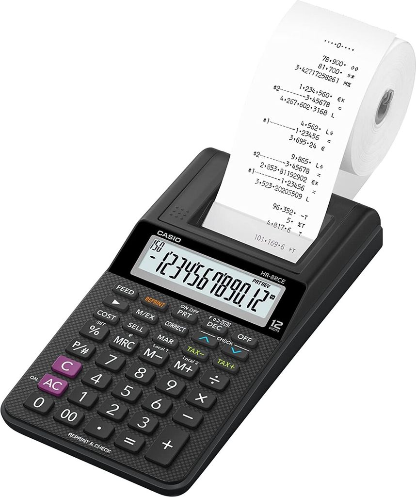 CASIO Calculatrice de bureau HR-8RCE-BK noire Couleur Image du produit 