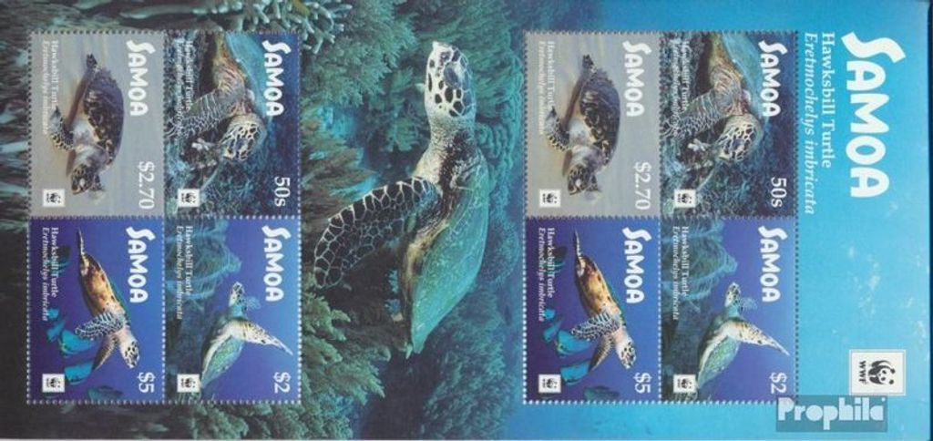 Briefmarken Samoa 2016 Mi 1352-1355 Kleinbogen (kompl.Ausg.) postfrisch Echte Karettschildkröte