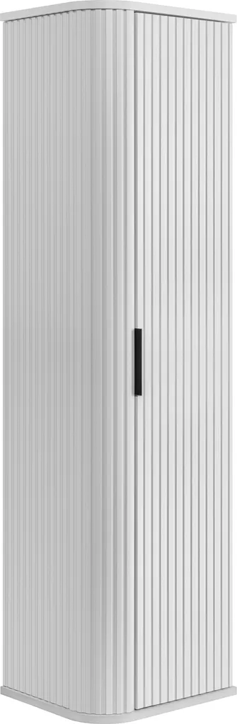 Armoire de salle de bains blanche avec poignée noire 35,5 x 139 x 31,5 cm