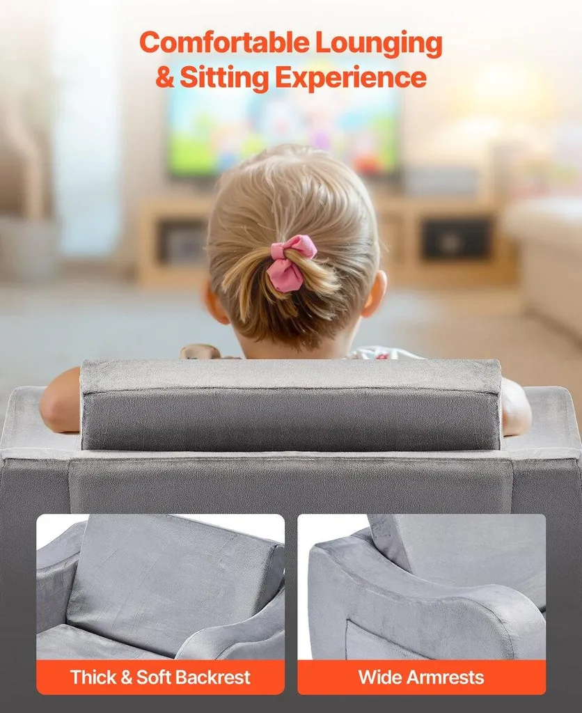 millybo Canapé pour enfant, avec fonction de sommeil, pliable, 3 en 1, avec fonction lit, pour filles et garçons, mini canapé, canapé-lit, fauteuil de chambre d'enfant, AJ4 millybo Canapé pour enfant, avec fonction de sommeil, pliable, 3 en 1, avec fonction lit, pour filles et garçons, mini canapé, canapé-lit, fauteuil de chambre d'enfant, AJ4