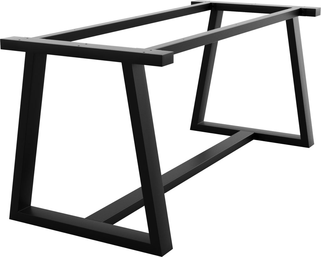 MetaloPro Tischbeine Metall, Schwerlast Stahl Schreibtisch Beine, Tischkufen Schwarz und Schrauben, Bodenschoner, Langlebig Tischgestell für Moder...