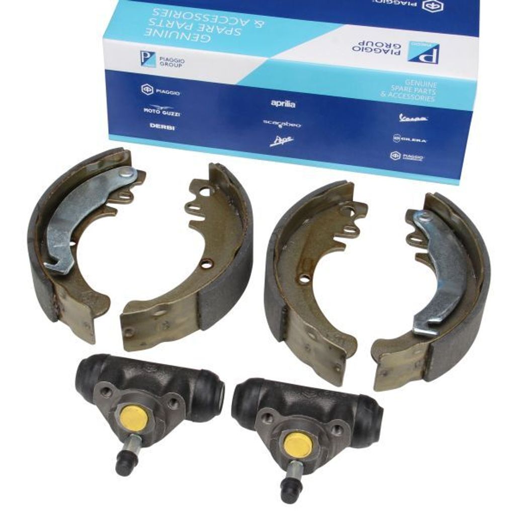 2x Radbremszylinder + Bremsbacken hinten für Piaggio Ape 50 FL3 FL Mix RST TM P50 TL5T TL6T