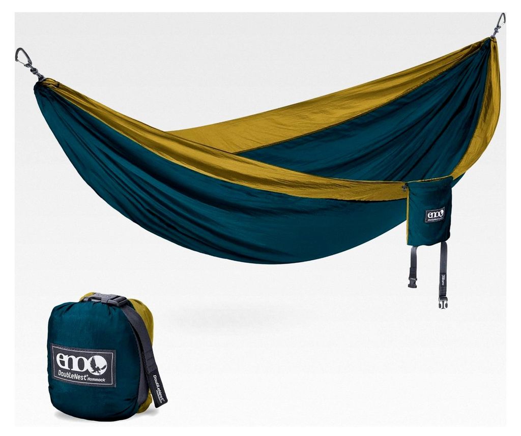 Eagles Nest Outfitters DoubleNest leichte Camping-Hängematte für 1 bis 2 Personen, Marine/Gold