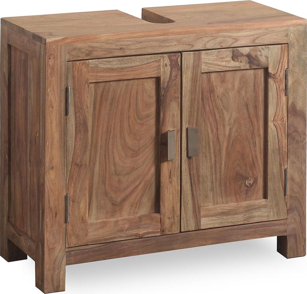 Waschbeckenunterschrank 70x60cm 'Oxford' Sheesham massiv 2 Türen