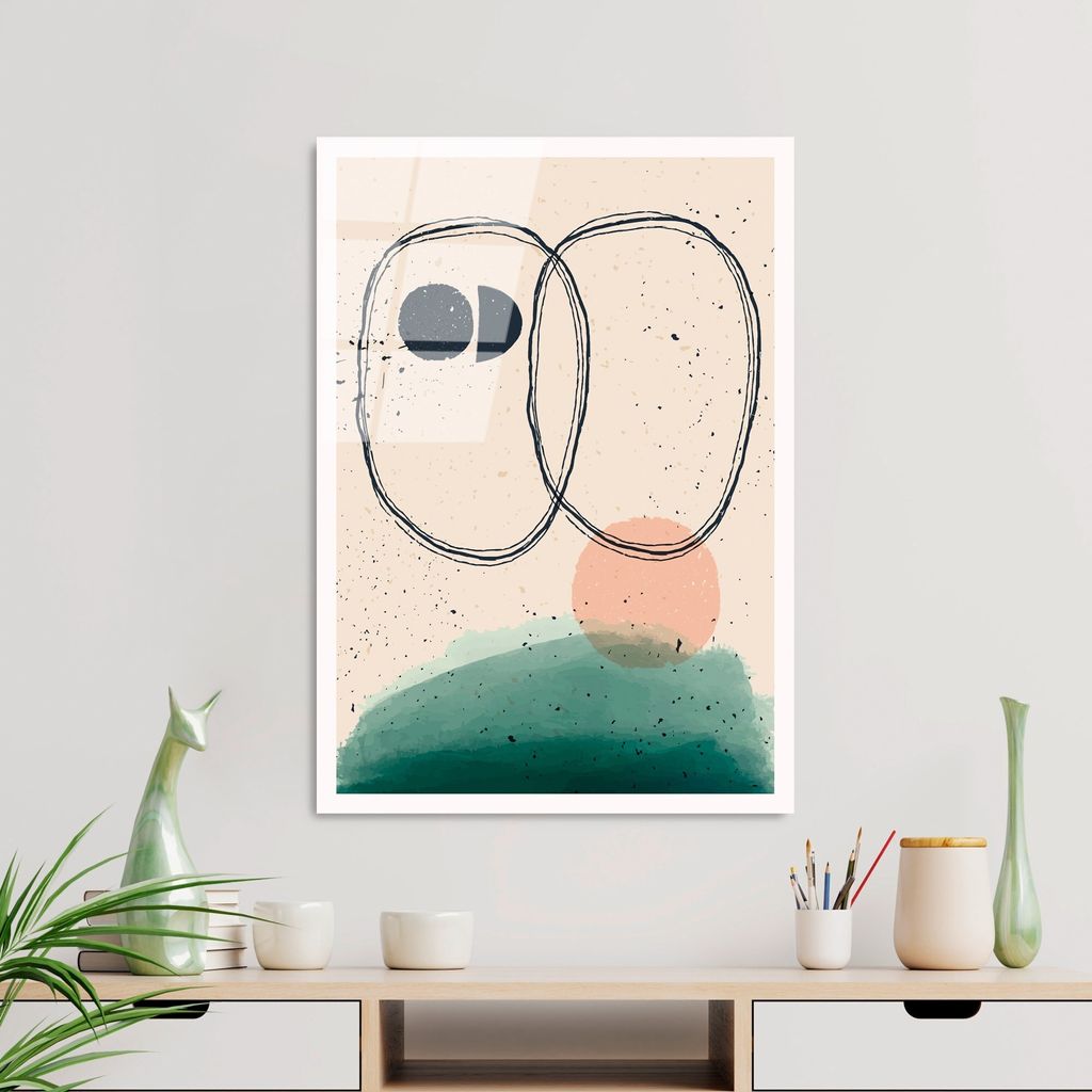 Wallity, UV-927 - 45 x 65, Dekorative Malerei aus gehärtetem Glas, Mehrfarbig, 100 % gehärtetes Glas, 45 x 65 cm