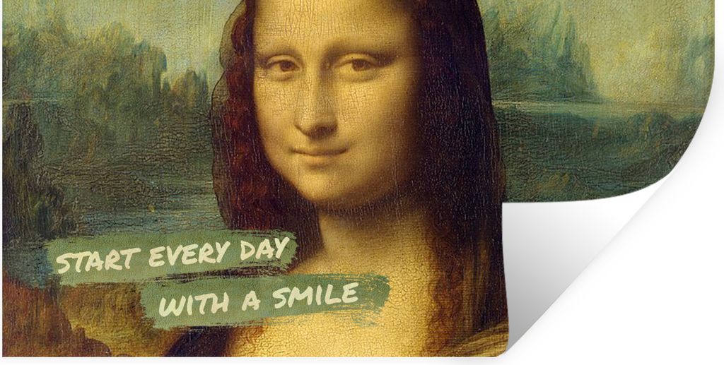 MuchoWow Wandtattoo Wandsticker Wandaufkleber Mona Lisa - Zitat - Kunst 120x60 cm Selbstklebend und Repositionierbar - Sticker - Dekorfolie