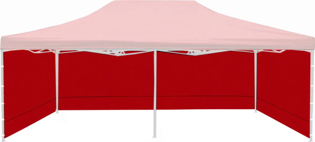 Aga Parois Latérales Rouge pour Stand 3x6m - Lot de 4 Panneaux Tonnelle