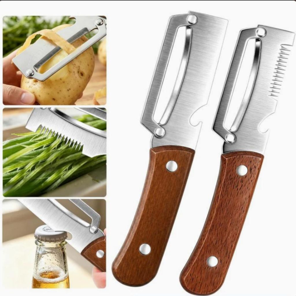 Gemüseschäler 3in1 – 2 Stück Sparschäler Edelstahl Produktbild 
