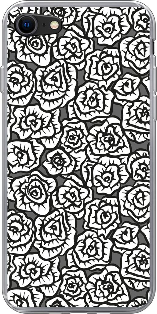 MuchoWow Handyhülle Schutzhülle Hülle für Telefoonhoesje iPhone 7 Mädchen - Rosen - Schnittmuster - Mädchen - Kinder - Baby Silikon Softcas...