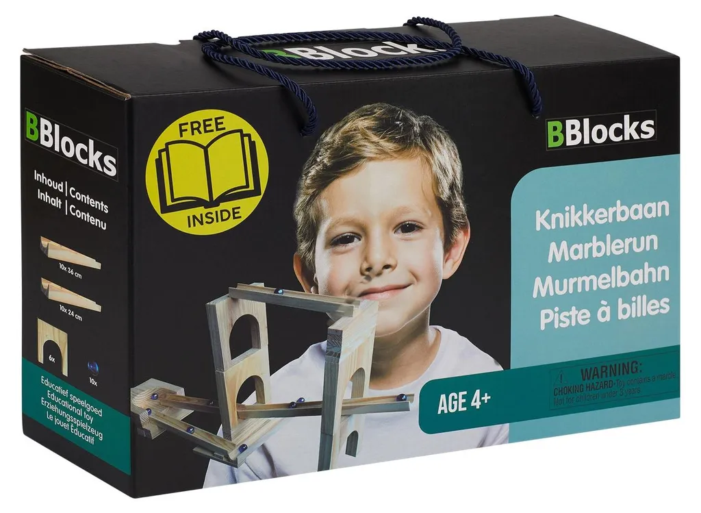 Circuit de billes en bois BBlocks : jeu éducatif et de construction 36pcs