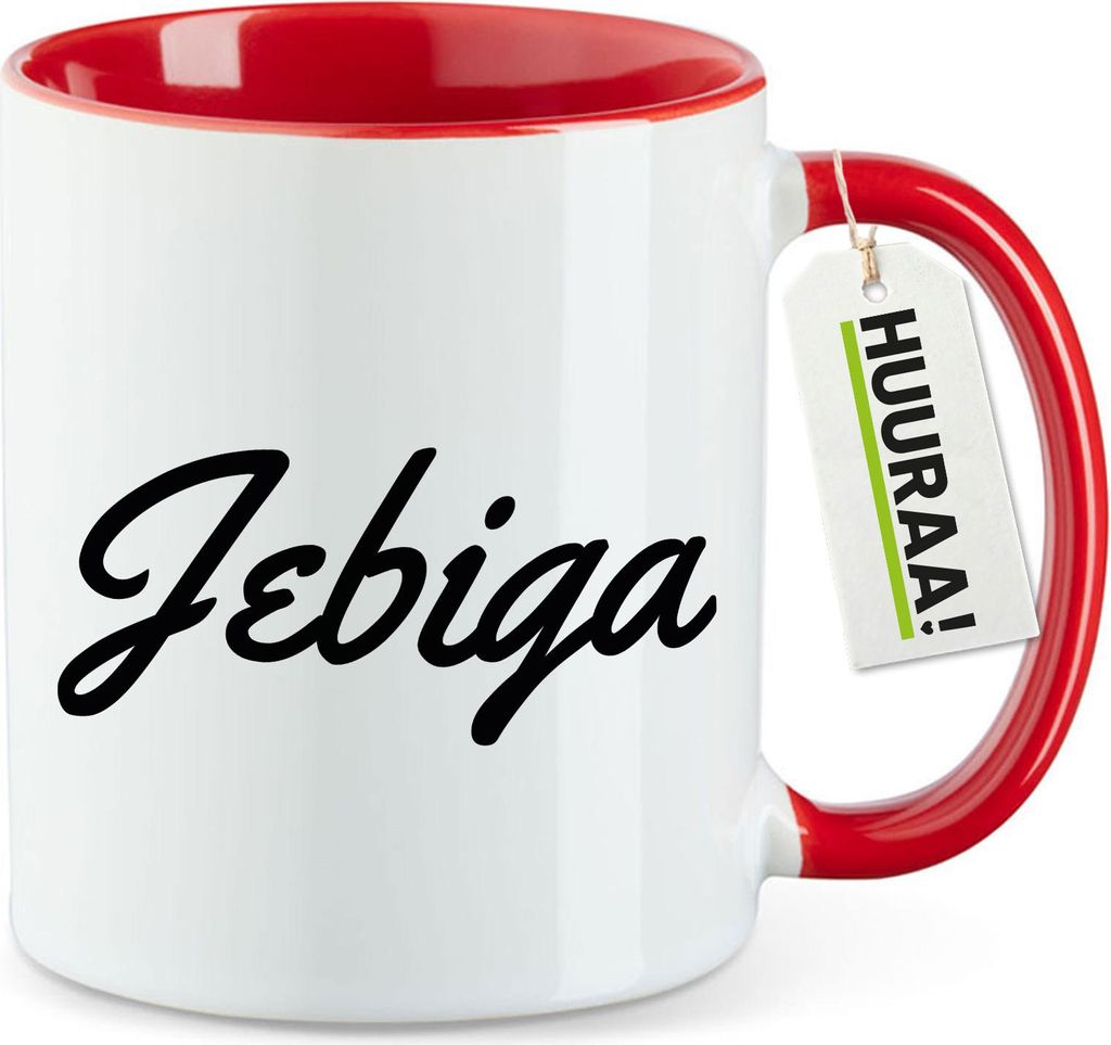 Huuraa Kaffeetasse Jebiga Balkan Schriftzug 330ml Rot Keramik Kaffeebecher Geschenkidee